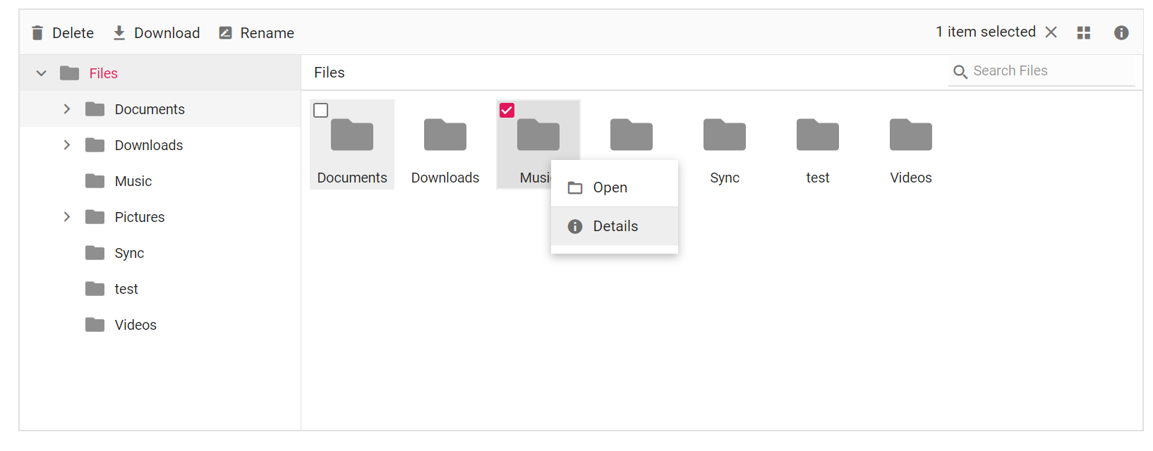 File Manager contextmenu 
