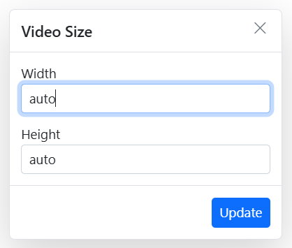 Rich Text Editor Video dimension